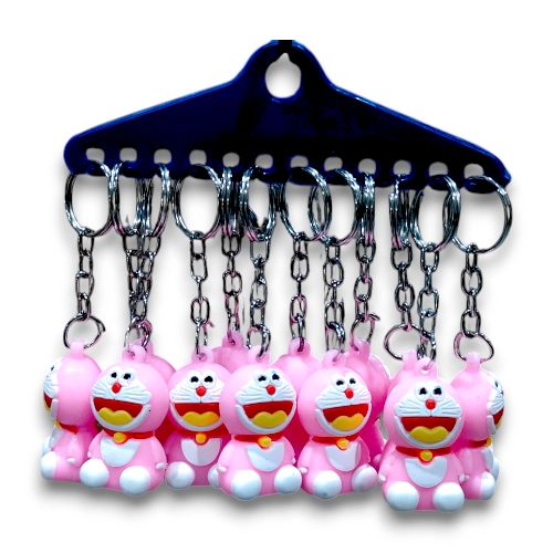 12pcs Pink Doremon Cartoon Key Chain